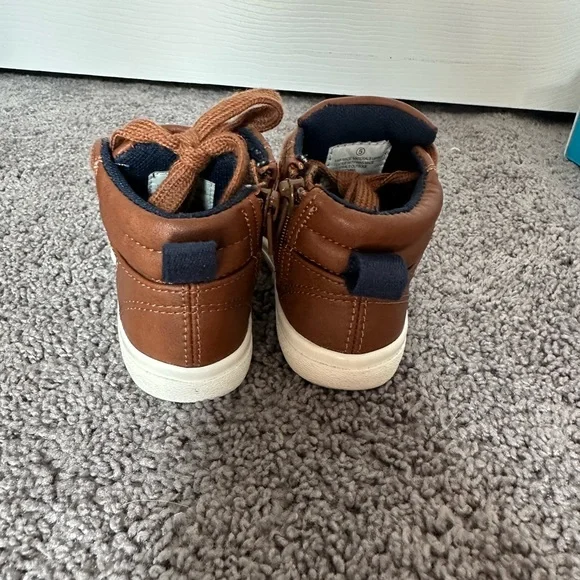 Toddler Boys Mateo High top sneakers Cat & Jack cognac size 5 - Picture 3 of 4